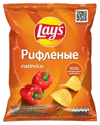 Чипсы ЛЕЙС рифленые паприка 140г