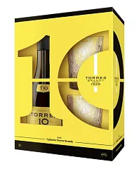 Бренди ТОРРЕС 10 лет Гран Резерва 38% ПК 0.7л+2 стакана