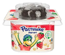 Йогурт РАСТИШКА обогащенный клубника с драже бзмж 3% пэт 115г