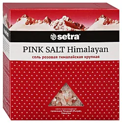 Соль СЕТРА Гималайская розовая крупная карт/уп 500г