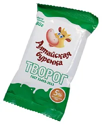 Творог АЛТАЙСКАЯ БУРЕНКА бзмж 5% флоупак 180г