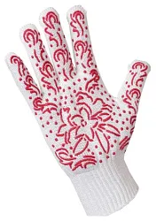 Перчатки для садовых работ ХОЗЯЮШКА МИЛА трикотаж с напылением пвх красные