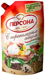 Майонез ПЕРСОНА С перепелиным яйцом 50% д/пак 700мл