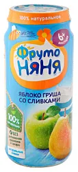Пюре ФРУТОНЯНЯ Неженка яблоко груша сливки бзмж ст/б 250г