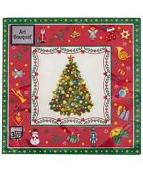 Салфетки АРТ БУКЕТ Новогодняя сказка на красном 33*33см 3сл 20шт
