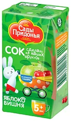 Сок САДЫ ПРИДОНЬЯ яблоко вишня 125мл