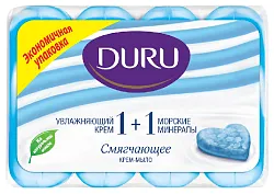 Мыло туалетное ДУРУ 1+1 крем и морские минералы 4*80г