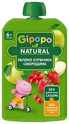 Пюре ГИПОПО яблоко клубника красная смородина м/у 90г