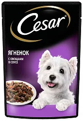 Корм для собак ЦЕЗАРЬ ягненок с овощами в соусе 85г