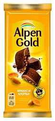 Шоколад АЛЬПЕН ГОЛД с арахисом и кукурузными хлопьями 80г