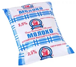 Молоко МОЛОЧНАЯ СКАЗКА пастер бзмж 2.5% п/пак 900г