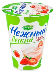 Йогурт КАМПИНА Нежный с соком клубники бзмж 320г