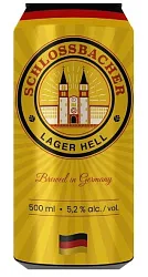 Пиво ШЛОССБАХЕР Лагер Хелль светлое пастер 4.9% ж/б 0.5л