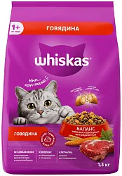 Корм для кошек ВИСКАС Подушечки с говядиной с паштетом 1.3кг
