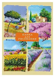 Папка для рисования ПРОФ-ПРЕСС А3 8л в ассортименте