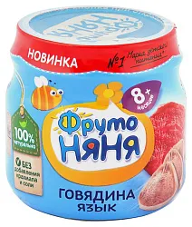 Пюре ФРУТОНЯНЯ говядина с языком ст/б 80г